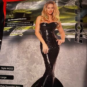Roma black 2piece mermaid costume L